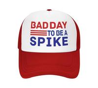 Anceky Bad Day to Be A Spike Trucker hat Men Women Novelty Mesh Cap Red