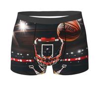 Anceky Basketball Print Boxer Briefs Men Underwear,Ultra-Soft Underwear Trunks,Moisture-Wicking Comfortable