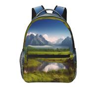 Anceky Beautiful Scenery Women Men Casual Carry On Castle Near Lake Stones 15.6inch Laptop Backpack