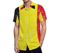 Anceky Belgian Flag Mens Short Sleeve Button Down Shirts Casual Hawaiian Shirt Summer Blouse with Pocket