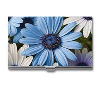 Anceky Blooming Blue Daisy Business Name Cards Booklet for Professionals, Executives