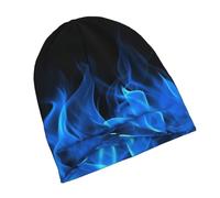 Anceky Blue Flame Beanie Hat for Women Knit Hat Warm Winter Hats for Men Beanies Skull Cap Slouchy Pullover Hat
