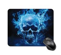 Anceky Blue Flame Skull Square Mouse Pad Gaming Mouse Matwith Anti-Slip Rubber Base 20 * 25cm