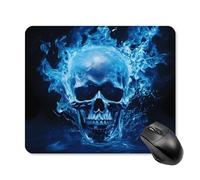 Anceky Blue Flame Skull Square Mouse Pad Gaming Mouse Matwith Anti-Slip Rubber Base 25 * 30cm
