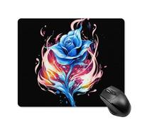 Anceky Blue Rose FlamePad Square Mouse Pad Gaming Mouse Mat with Anti-Slip Rubber Base 18 * 22cm