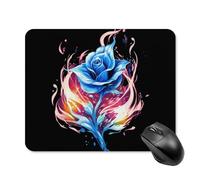 Anceky Blue Rose FlamePad Square Mouse Pad Gaming Mouse Mat with Anti-Slip Rubber Base 20 * 25cm