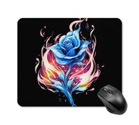 Anceky Blue Rose FlamePad Square Mouse Pad Gaming Mouse Mat with Anti-Slip Rubber Base 25 * 30cm