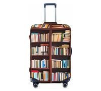Anceky Bookshelf Knowledge Travel Luggage Cover Spandex Suitcase Protector Bag,Bookshelf Knowledge Dust-Proof Fits 18-32 Inch Luggage, Suitcase Sleeve for Kid and Adult,Medium