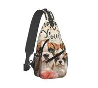 Anceky Boxer Puppies Family Backpack Travel Hiking Daypack Chest Bags Crossbody Shoulder Bag