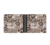Anceky Brown Coffee Maker Beans Theme Exquisite and Compact Leather Wallet, Portable Coin Purse for Outdoor Use