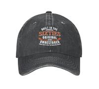 Anceky Built in The Sixties Hat - Original & Untouched 1960s Cap, Funny 60th Birthday Gift for Men & Women, Black