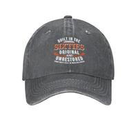 Anceky Built in The Sixties Hat - Original & Untouched 1960s Cap, Funny 60th Birthday Gift for Men & Women, Black