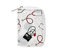 Anceky Calling All Nurses Blood Pressure White Portable and Compact Leather Card Bag
