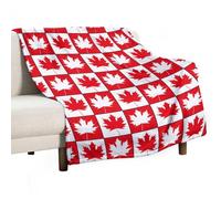 Anceky Canada Day Maple Leaf Throw Blanket for Couch Sofa Lightweight Fleece Plush Blankets Bed Home Living Room 50"x60"