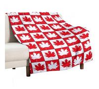 Anceky Canada Day Maple Leaf Throw Blanket for Couch Sofa Lightweight Fleece Plush Blankets Bed Home Living Room 55"x70"