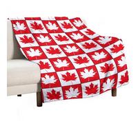 Anceky Canada Day Maple Leaf Throw Blanket for Couch Sofa Lightweight Fleece Plush Blankets Bed Home Living Room 40"x50"