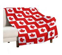 Anceky Canadian Canada Flag Throw Blanket for Couch Sofa Lightweight Fleece Plush Blankets Bed Home Living Room 40"x50"