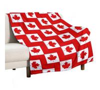 Anceky Canadian Canada Flag Throw Blanket for Couch Sofa Lightweight Fleece Plush Blankets Bed Home Living Room 60"x80"