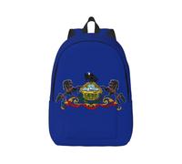 Anceky Casual Pennsylvania State Flag Print Canvas Backpack For Men Women | Lightweight Laptop Backpack With Adjustable Shoulder Straps, Fashion Daypack For Work Travel Outdoor Sports