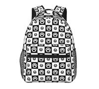 Anceky Cat Paw Dog Footprint Black White Checked Travel Laptop Backpacks Lightweight Daypack Large Capacity Rucksack Notebook Bags Business Work Bag for Yoga Beach Hiking