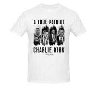Anceky Charlie Kirk A True Patriot Crew Neck Short Sleeve T-Shirt for Men Cotton T-Shirts