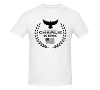 Anceky Charlie Kirk Forever in Our Hearts Crew Neck Short Sleeve T-Shirt for Men Cotton T-Shirts