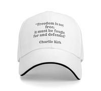 Anceky Charlie Kirk Freedom is Not Free, It Must Be Fought for and Defended Baseball Cap Unisex Trucker Hat for Men Women White