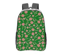 Anceky Christmas Candy Canes Green Clear Backpack See Through Rucksack PVC Transparent Backpacks 16 Inch Travel Back Pack Outdoor Sport Bag Casual Bags for Work Camping