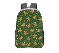 Anceky Christmas Candy Canes Snowflakes Gingerbread Man Clear Backpack See Through Rucksack PVC Transparent Backpacks 16 Inch Travel Back Pack Outdoor Sport Bag Casual Bags for Work Camping