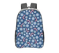 Anceky Christmas Candy Canes White Snowflakes Clear Backpack See Through Rucksack PVC Transparent Backpacks 16 Inch Travel Back Pack Outdoor Sport Bag Casual Bags for Work Camping