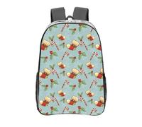 Anceky Christmas Stockings Candy Canes Holly Berries Clear Backpack See Through Rucksack PVC Transparent Backpacks 16 Inch Travel Back Pack Outdoor Sport Bag Casual Bags for Work Camping