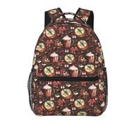 Anceky Christmas Sweets Chocolate Cappuccino Travel Laptop Backpacks Lightweight Daypack Large Capacity Rucksack Notebook Bags Business Work Bag for Yoga Beach Hiking