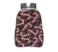 Anceky Christmas White Red Striped Candy Canes Clear Backpack See Through Rucksack PVC Transparent Backpacks 16 Inch Travel Back Pack Outdoor Sport Bag Casual Bags for Work Camping