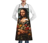 Anceky Color-3 The Mona Lisa Drinking Tea Apron For Men Women, Cooking Kitchen Chef Apron With Pockets