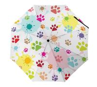 Anceky Colored paw prints Small Strong But Light Portable And Folding Rain Umbrella for Rain Windproof, Durable Premium Grip
