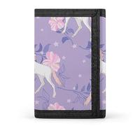 Anceky Colorful Donuts Icons Sweet Bakery Seamless On White Trifold Wallet, Stylish Purse with Keychain, Credit Pass Case Card-Holder for Crash Bills Receipts Women Men 5 x 3.3 x 0.2 Inch