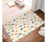 Anceky Cool Colorful Horses Print Bathroom Rugs Non Slip Washable, 16x24 in Bath Mat Bath Rugs for Bathroom Decor, Soft Floor Door Mat Kitchen Rugs, Washable Rug for Indoor Outdoor Tub
