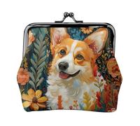 Anceky Corgi Floral Flowers Spring Garden Printing Small Travel Kit Wallet, Compact Pouch for Camping Adventures and Fishing Trips