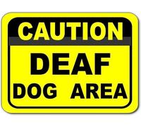Anceky Creative Tin Sign Warning Deaf Dog Area Funny Novelty Metal Sign Retro Wall Decor for Home Gate Garden Bars Restaurants Cafes Office Store Pubs Club Gift 5.5x8 inch