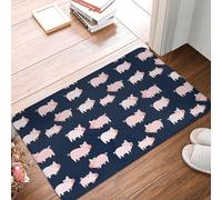 Anceky Cute Cartoon Pig Print Bathroom Rugs Non Slip Washable, 16x24 in Bath Mat Bath Rugs for Bathroom Decor, Soft Floor Door Mat Kitchen Rugs, Washable Rug for Indoor Outdoor Tub