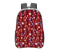 Anceky Cute Christmas Candy Canes Red Vertical Stripes Clear Backpack See Through Rucksack PVC Transparent Backpacks 16 Inch Travel Back Pack Outdoor Sport Bag Casual Bags for Work Camping