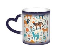 Anceky Cute Floral Animal Pattern 1 Print Color Changing Cup Ceramic Coffee Mug Personalized Magic Mug Tea Cup