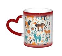 Anceky Cute Floral Animal Pattern 1 Print Color Changing Cup Ceramic Coffee Mug Personalized Magic Mug Tea Cup