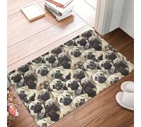 Anceky Cute French Bulldog Print Bathroom Rugs Non Slip Washable, 16x24 in Bath Mat Bath Rugs for Bathroom Decor, Soft Floor Door Mat Kitchen Rugs, Washable Rug for Indoor Outdoor Tub