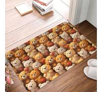 Anceky Cute Love Bear Print Bathroom Rugs Non Slip Washable, 16x24 in Bath Mat Bath Rugs for Bathroom Decor, Soft Floor Door Mat Kitchen Rugs, Washable Rug for Indoor Outdoor Tub