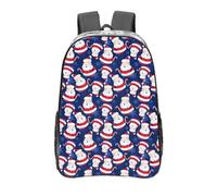 Anceky Cute Santa Claus Christmas Canes Clear Backpack See Through Rucksack PVC Transparent Backpacks 16 Inch Travel Back Pack Outdoor Sport Bag Casual Bags for Work Camping