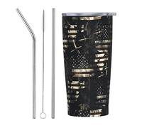 Anceky Dark Mystic American Flag 20 Oz Stainless Steel Travel Mug Vacuum Insulated Tumbler Coffee Mugs for Car Office Gym