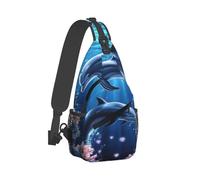 Anceky Dolphins In The Dark Blue Sea Backpack Travel Hiking Daypack Chest Bags Crossbody Shoulder Bag
