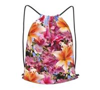 Anceky Drawstring Backpack Gym Drawstring Bags Blooming Flowers Swim Bag for Men Women