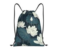 Anceky Drawstring Bag Lightweight Small Gym Bag for Women Blooming Flower Pattern Soccer Backpack for Sports Travel